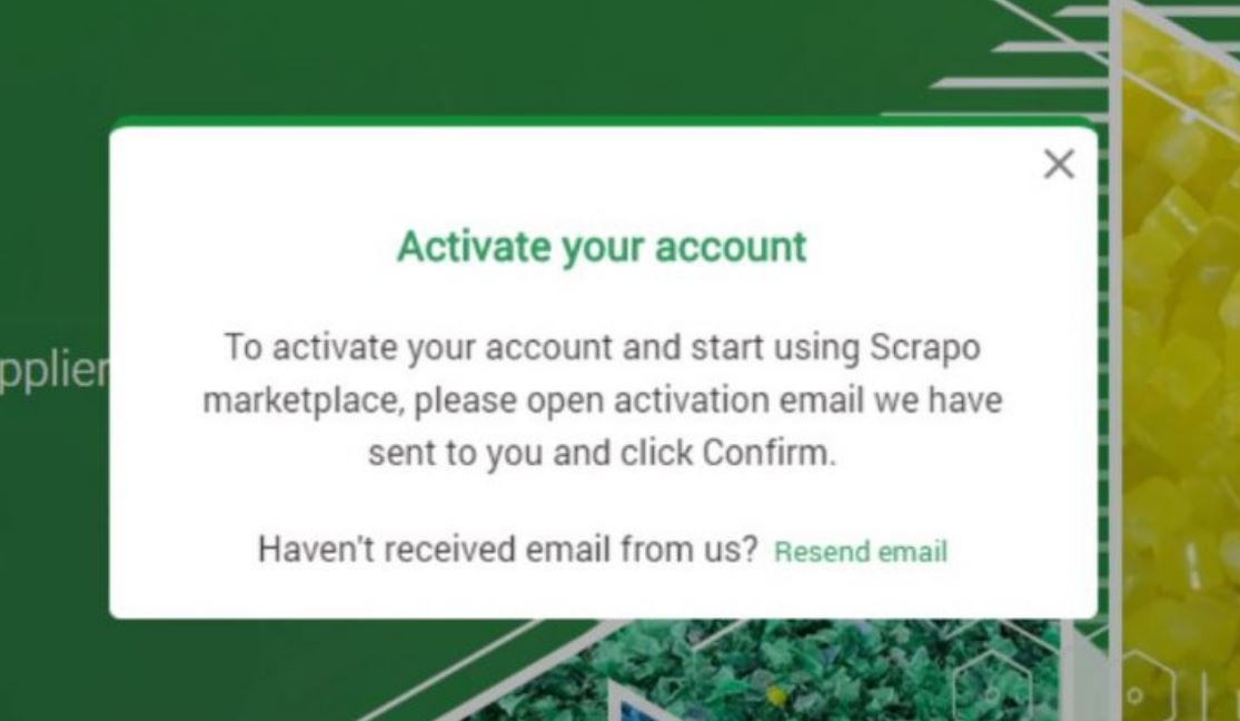 Confirm your account by your email address.
